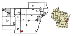 Calumet County Wisconsin Incorporated and Unincorporated areas Kiel Highlighted